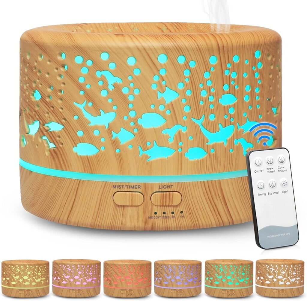 Ultrasone luchtbevochtiger en aroma diffuser voor slaapkamer, met vernevelaar voor luchtbevochtiging en aromatherapie