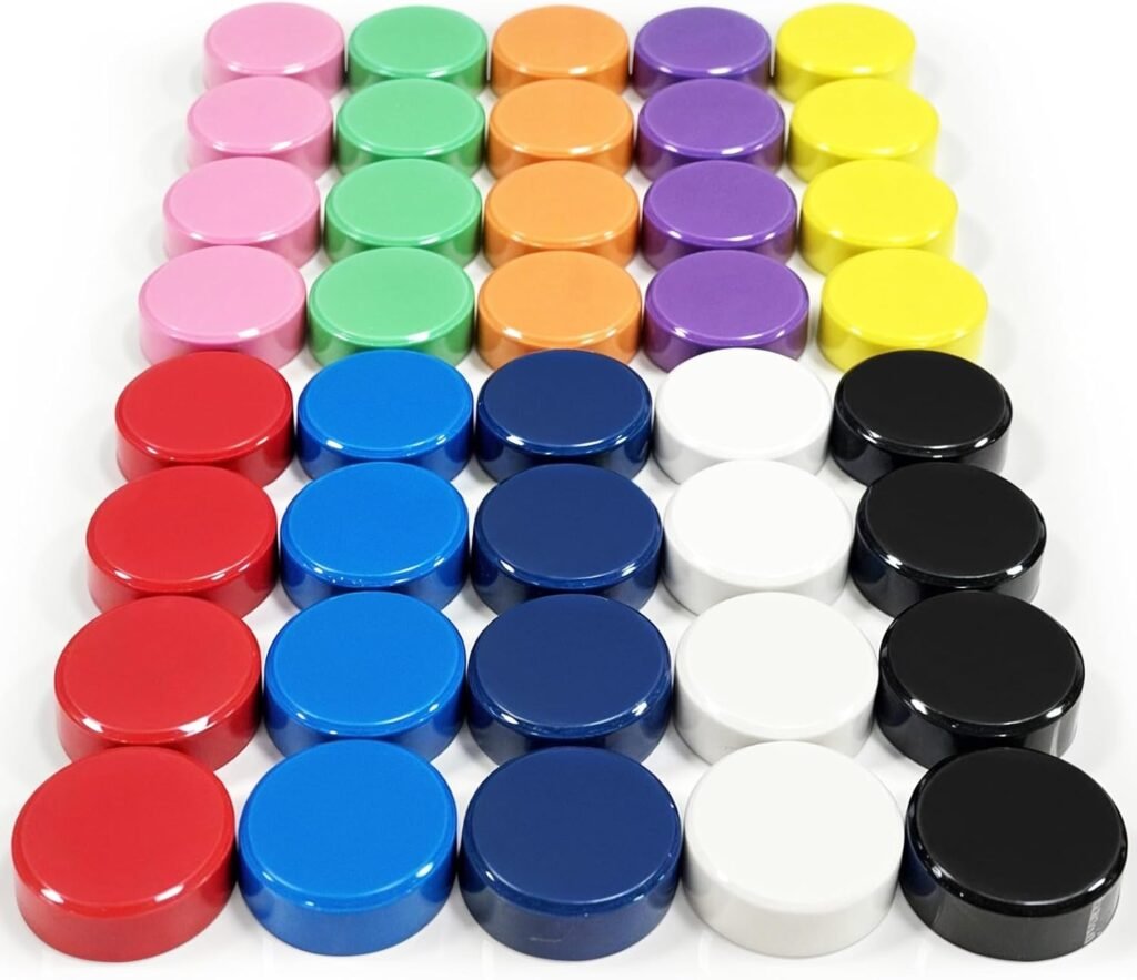 Decoratieve koelkastmagneten set van 40 ronde magneten