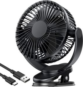 Clipventilator – USB Oplaadbare Autoventilator – 3 Snelheden – 360° Draaibaar – Compact en Geluidsarm