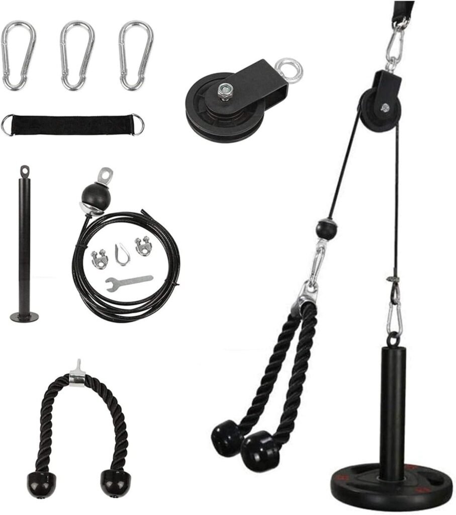 Pulley kabelsysteem voor krachttraining van biceps, triceps, schouders, rug en onderarmen, geschikt voor thuisgymnastiek