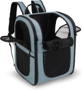 Hondenrugzak – Ergonomische Draagtas voor Hond en Kat – Ademend en Comfortabel – Uitneembaar Kussen en Voerbak – Polyester