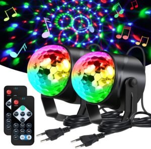 LED discolamp met afstandsbediening en muziekgestuurde multikleurige feestverlichting