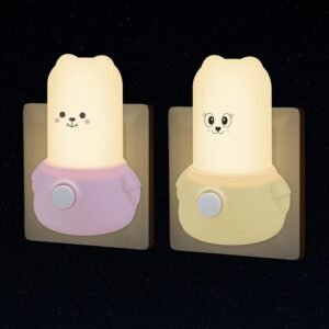 Nachtlampje met stopcontact en schakelaar – warm wit licht, oriëntatielamp voor baby en slaapkamer