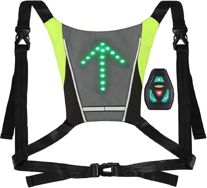 Reflecterend LED-veiligheidsvest voor hardlopen en fietsen met afstandsbediening, verstelbare pasvorm en waterbestendige uitvoering
