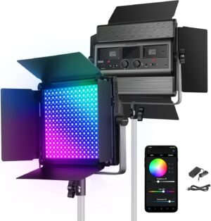 LED videolamp met 4G-afstandsbediening en verlichtingsset voor video en fotografie, 2500K-8500K