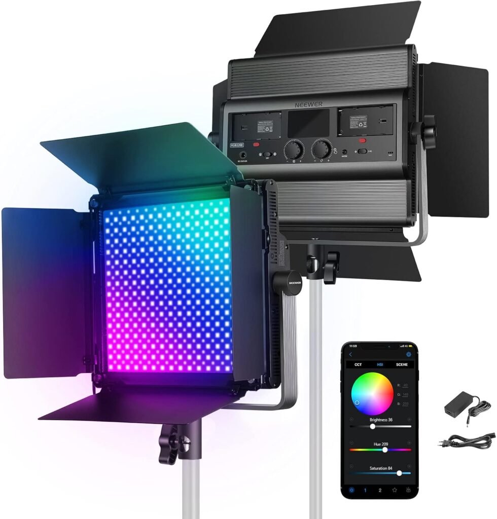 LED videolamp met 4G-afstandsbediening en verlichtingsset voor video en fotografie, 2500K-8500K