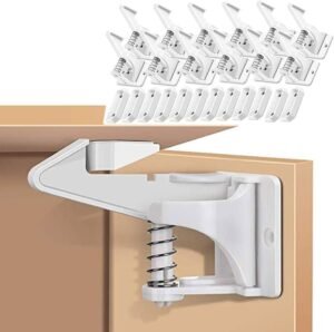 Verborgen veiligheidssloten voor kastjes en laden - set van 12, kinderbeveiliging zonder boren, discreet onzichtbaar design