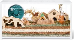 Metalen hamsterverblijf met ruime woonruimte en kauwbestendige constructie voor hamsters en kleine dieren