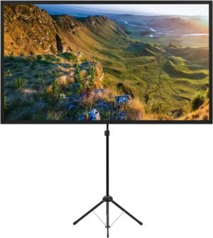 Draagbaar projectiescherm met statief 80 inch 16:9, 177 x 100 cm, voor thuisbioscoop en buitengebruik