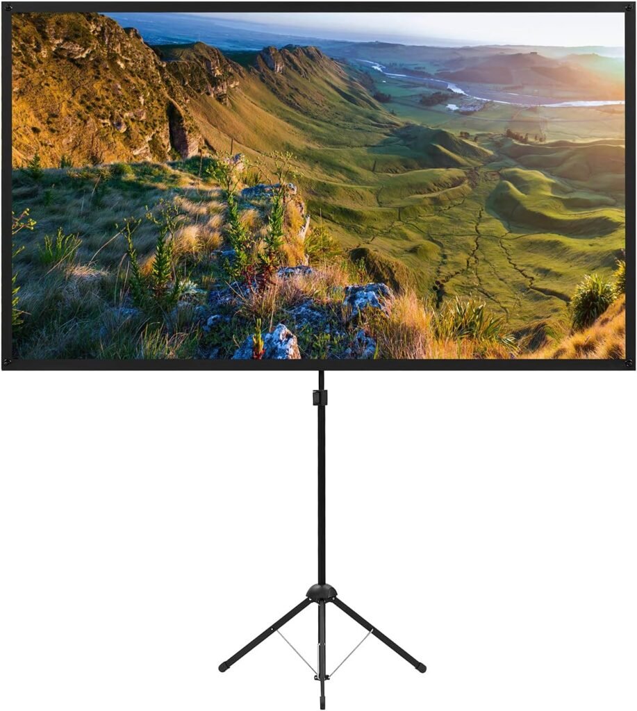 Draagbaar projectiescherm met statief 80 inch 16:9, 177 x 100 cm, voor thuisbioscoop en buitengebruik