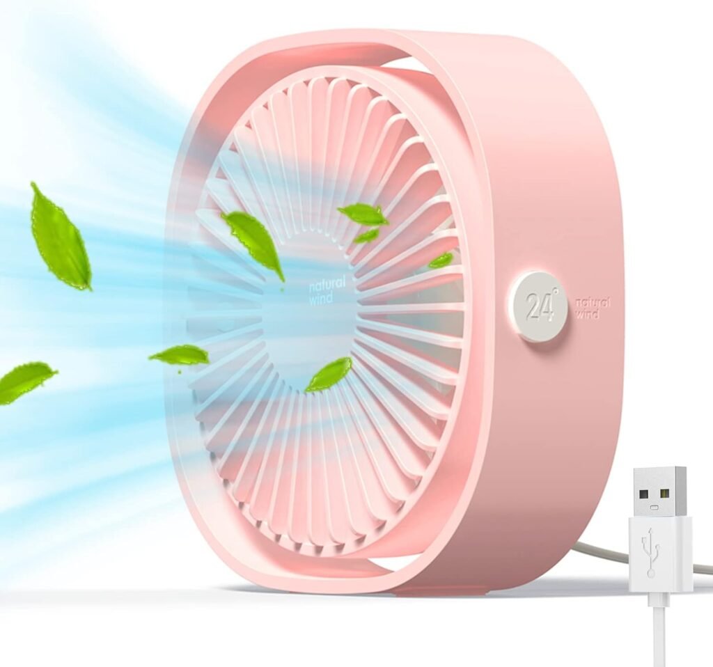 Mini USB ventilator met 3 snelheden en 360 graden rotatie, compact en draagbaar