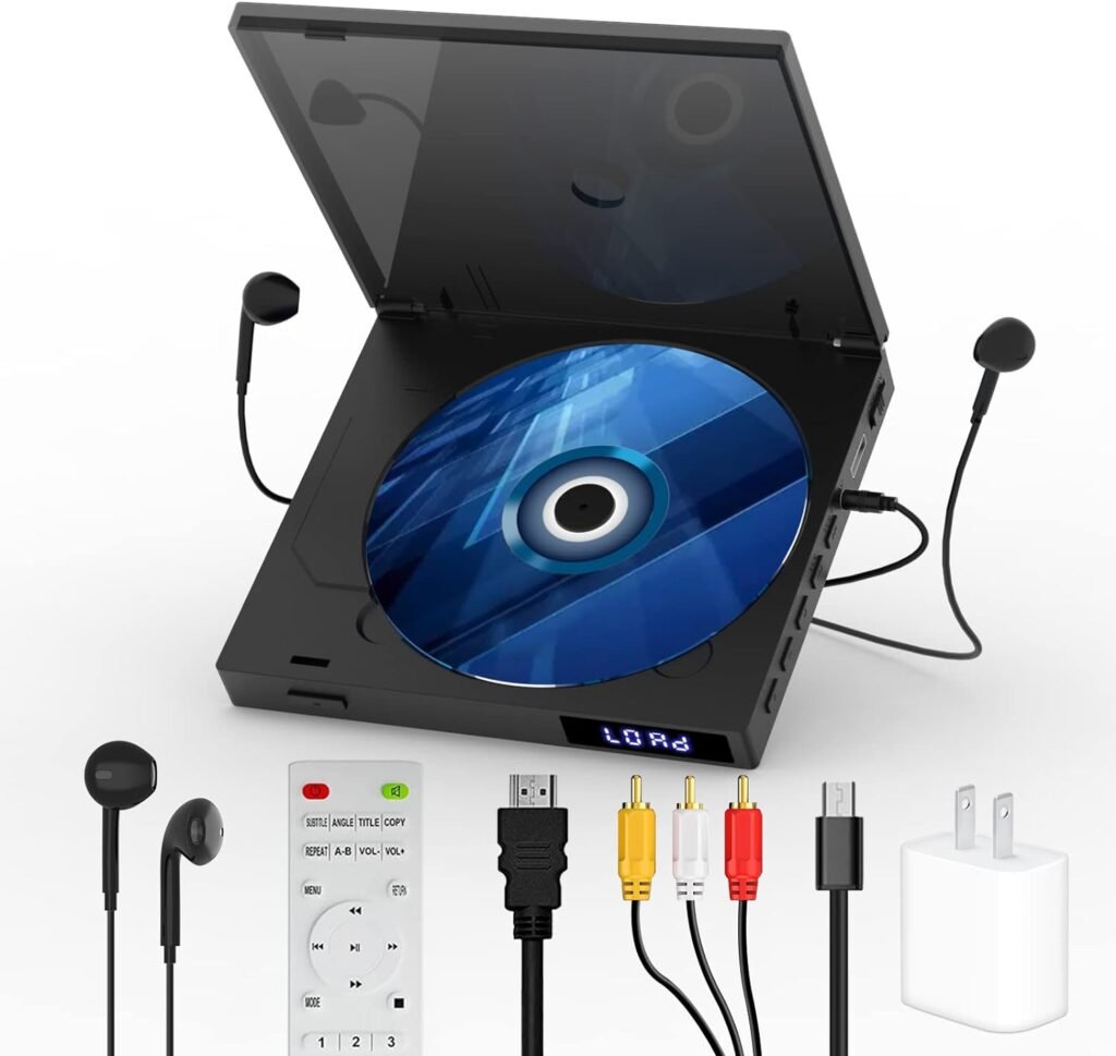Draagbare DVD speler met 10,1 inch scherm, oplaadbare batterij en ingebouwde luidsprekers