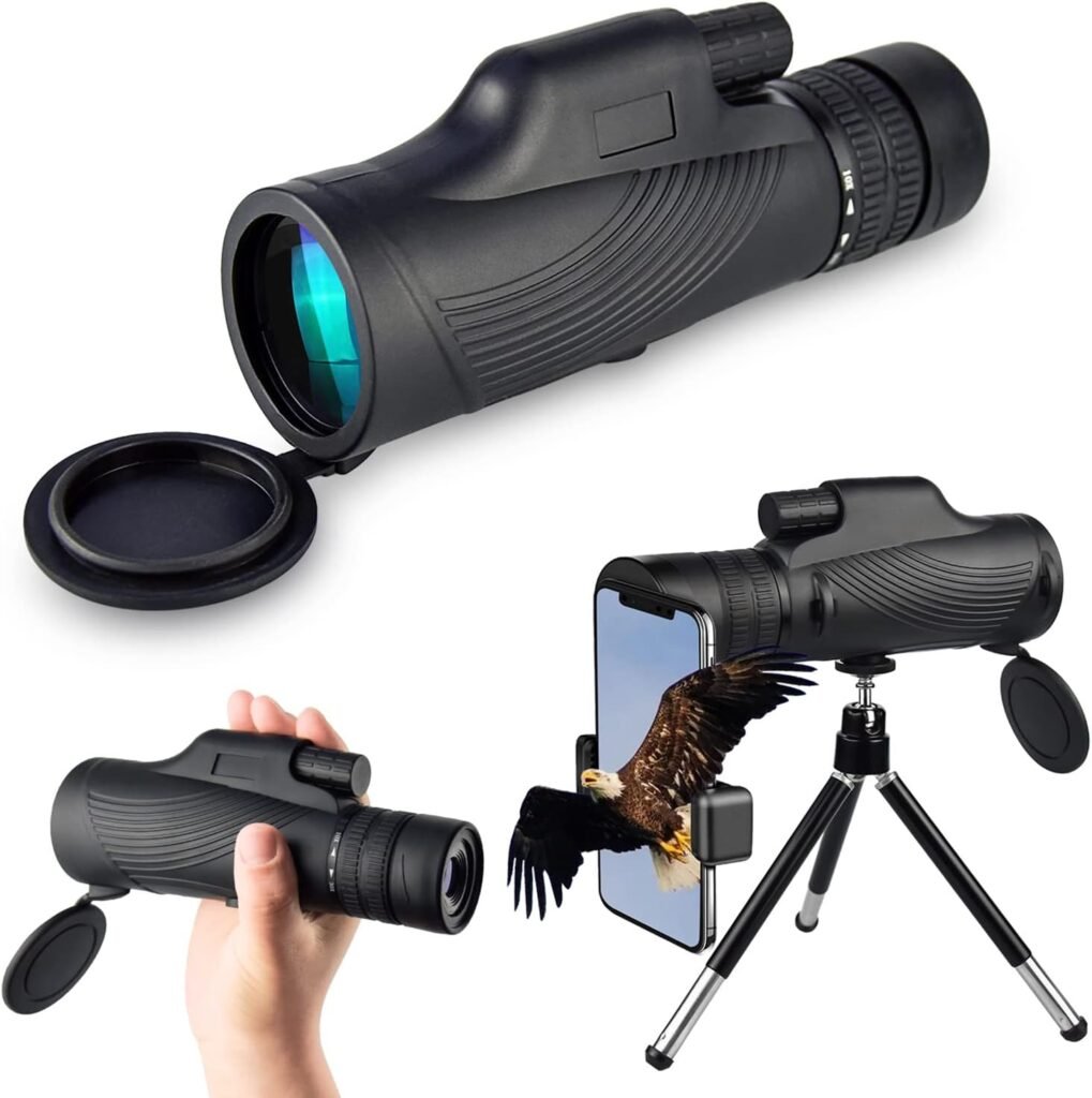 Monoculair verrekijker met smartphonehouder en tripod, 10-30x zoom, 42 mm objectieflens, BAK4 prisma, voor vogels spotten en outdoor activiteiten