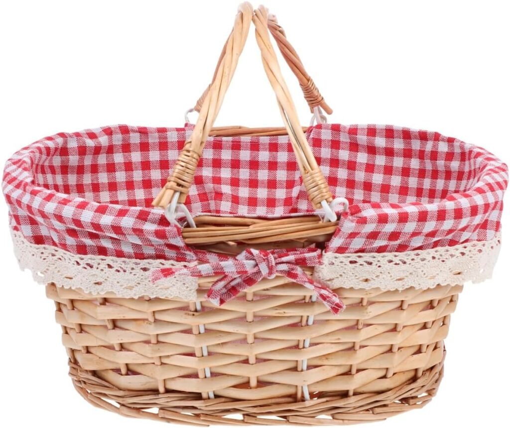 Rotan picknickmand met inlegger voor picknicks en boodschappen