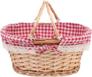 Rotan picknickmand met inlegger voor picknicks en boodschappen