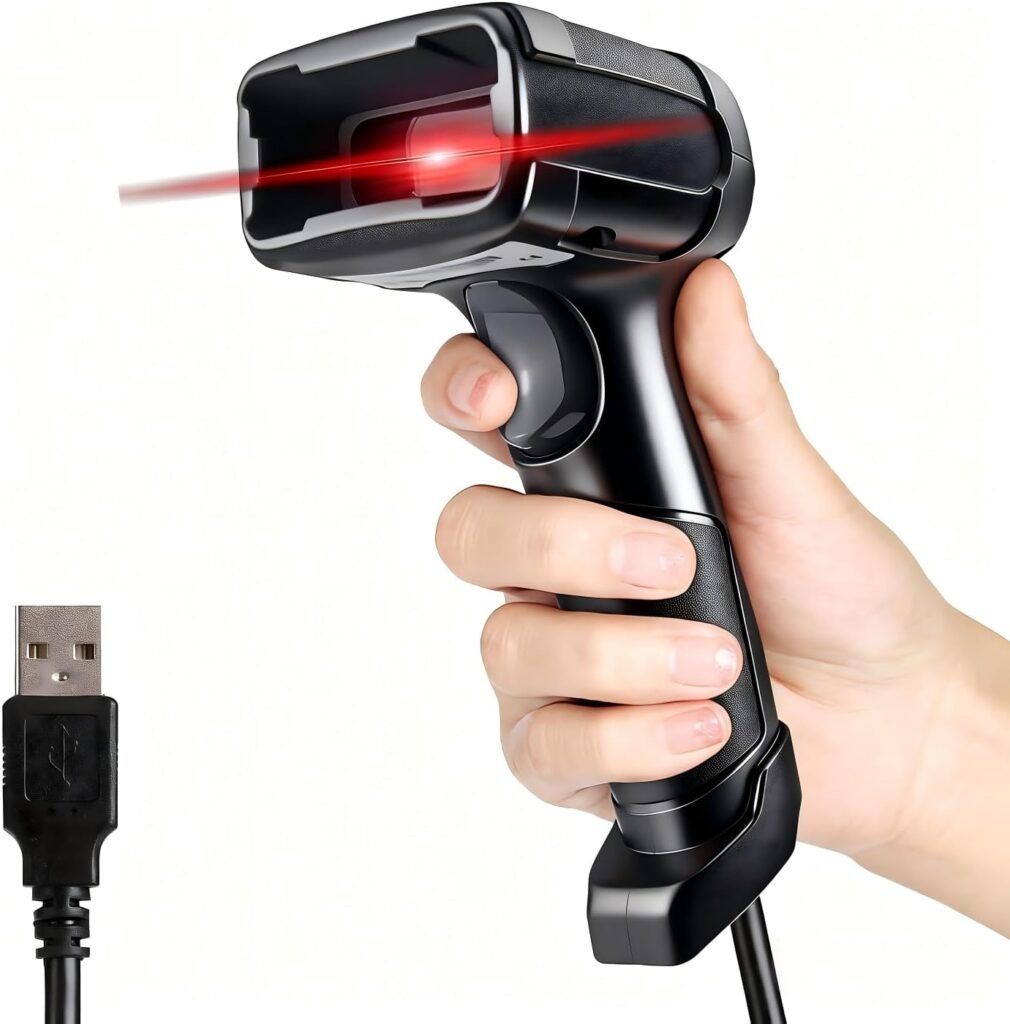 Bedrade 2D barcode scanner met USB voor 1D, 2D en QR-codes, compatibel met laptop en tablet