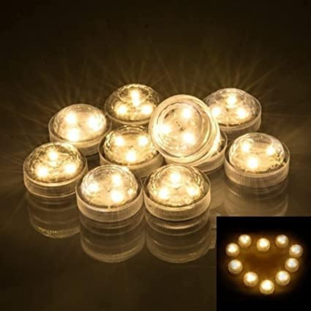 Pompoenverlichting met LED-waxinelichtjes, set van 12, warm wit licht, voor binnen en buiten