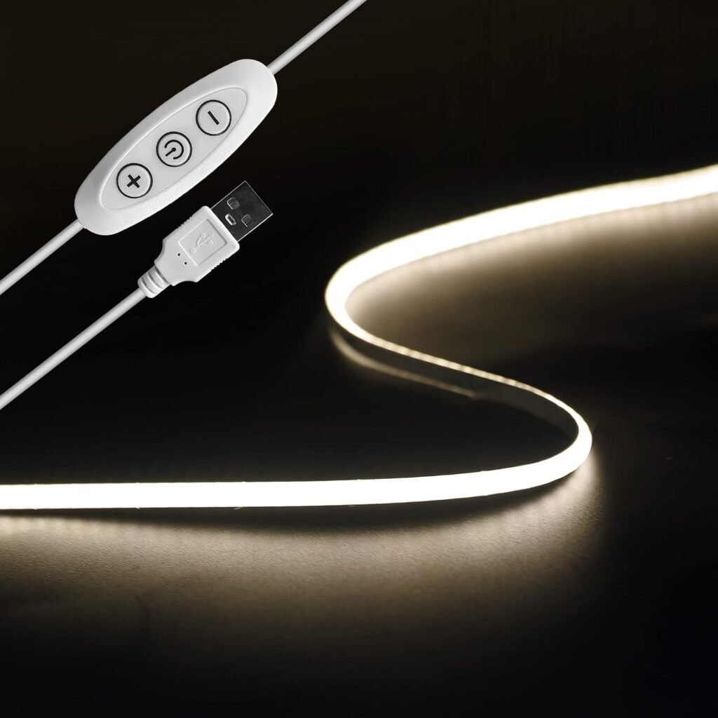 TV achtergrondverlichting met dimbare COB LED-strip van 2 meter in warm wit 3000K