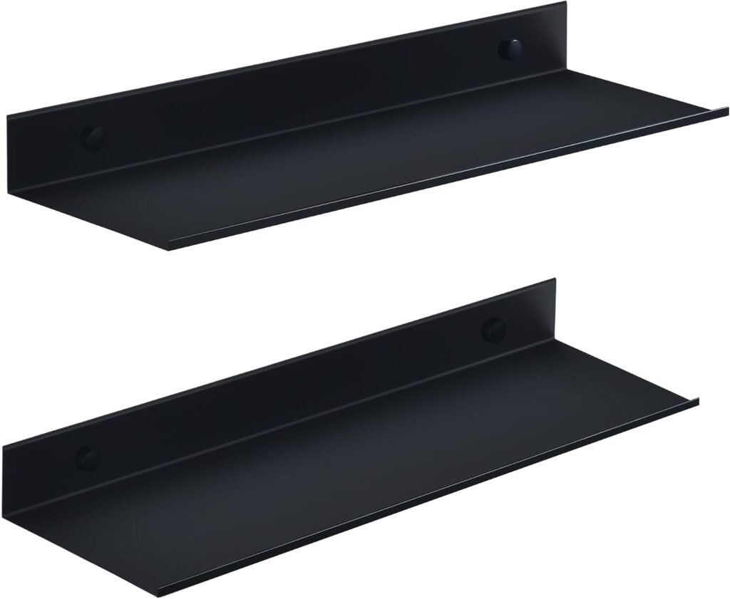 Badkamerplank Wandmontage - Waterdicht Badkamerrek - Ruimtebesparende Opbergruimte - Zwart 40 x 12 x 11 cm
