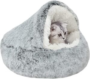 Huisdierbed voor Katten – Angstverlichtend Pluche Kussen – Comfortabel en Veilig – Middelgrote Binnenkatten