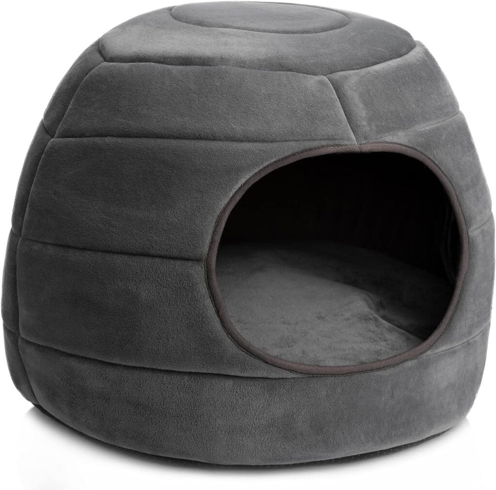 Opvouwbaar katten- en hondenbed donkergrijs met comfortabel matras, maat L 50x45 cm