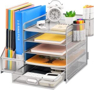 Bureau organizer met papierhouder en tijdschriftenhouder voor kantoorbenodigdheden