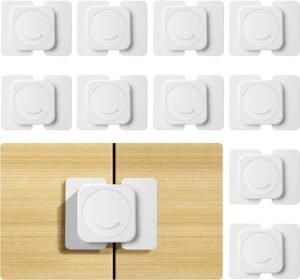 Onzichtbaar kinderslot voor kastjes en laden – Kinderbeveiliging zonder boren – Zelfklevend – Set voor diverse kasten en laden