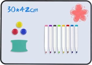Whiteboard magneetbord 42 x 30 cm met marker en magneten