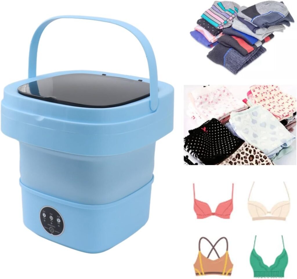 Opvouwbare camping wasmachine met centrifuge en draagbaar ontwerp
