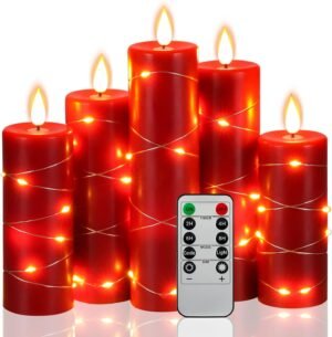 Oplaadbare draadloze LED-kaarsen met realistisch vlambeeld, afstandsbediening, timer en laadstation
