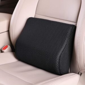 Memory foam lumbale ondersteuningskussen zwart voor auto en thuis