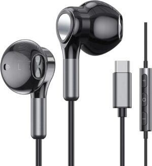 Bedrade in-ear oordopjes met microfoon voor Samsung, zwart