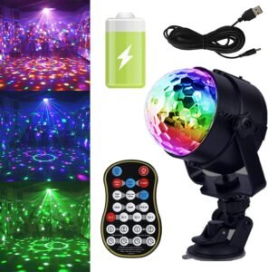 LED Discolamp Oplaadbaar – Kleurveranderende Feestverlichting – Muziekgestuurd – Met Afstandsbediening voor Feestjes en Kinderkamers