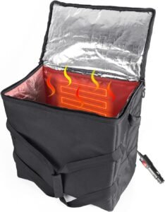 Verwarmde Bezorgtas – Geïsoleerde Voedselbezorgtas – Waterbestendig – Polyester – 44,96 x 29,97 x 44,96 cm – Zwart