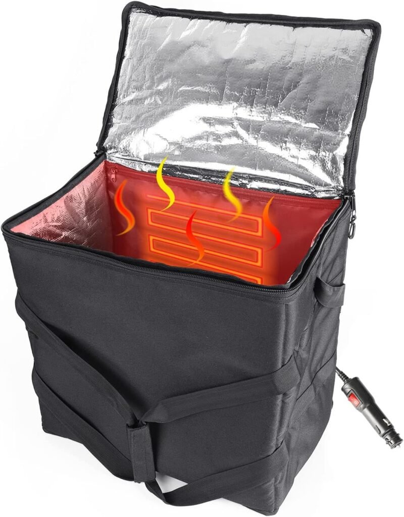Geïsoleerde verwarmde bezorgtas met handvat voor het warmhouden van voedsel, waterbestendig design