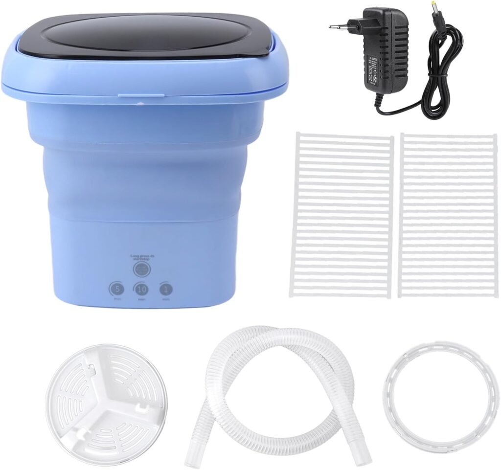 Opvouwbare wasmachine met snelheidsmotor, draagbare mini wasautomaat voor camperreizen en appartementen
