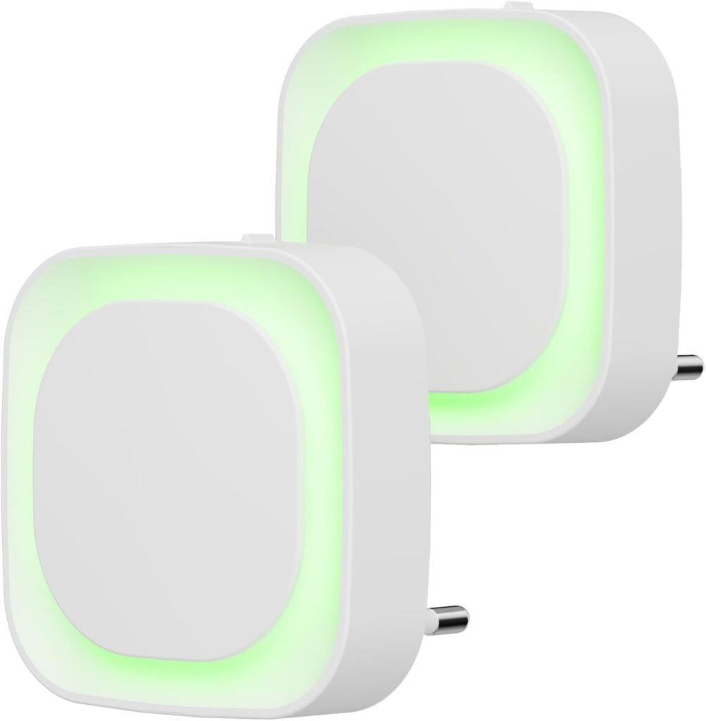 Nachtlicht stopcontact met schemersensor 2 stuks groen met 3 lichtstanden