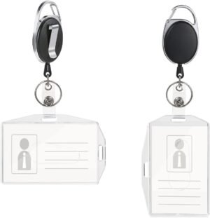 ID-kaarthouder met sleutelhanger en trekkoord voor identiteitskaart, praktisch en compact