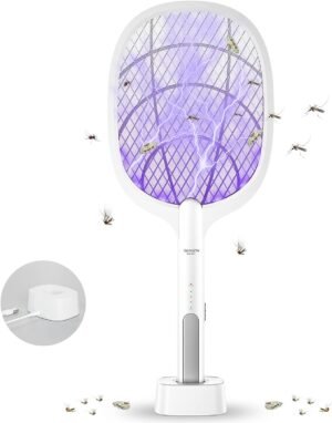 Elektrische vliegenmepper en insectendoder, oplaadbaar en geschikt voor binnen en buiten
