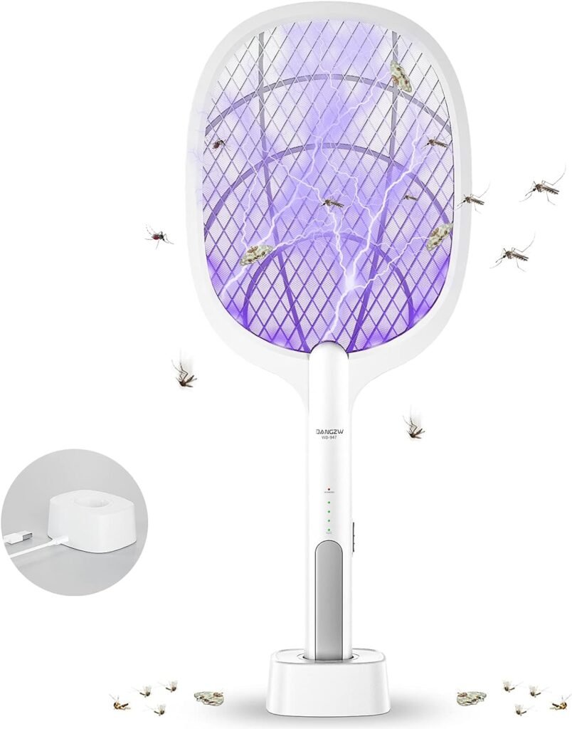 Elektrische vliegenmepper en insectendoder, oplaadbaar en geschikt voor binnen en buiten