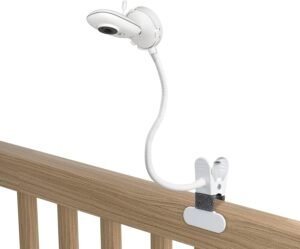 Cliphouder voor LCD-scherm met flexibele arm, handsfree bevestiging en verstelbare kijkhoek in wit