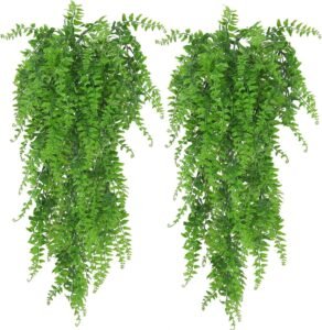 Kunstplanten Hangend – Kunstvarens Set van 2 – Realistische Plantendecoratie – Met Ophanghaken voor Binnen en Buiten