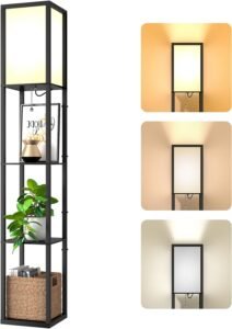Vloerlamp – Dimbare LED Staande Lamp – Verstelbare Kleurtemperatuur 3000K-5000K – Afstandsbediening – 160 cm Zwart