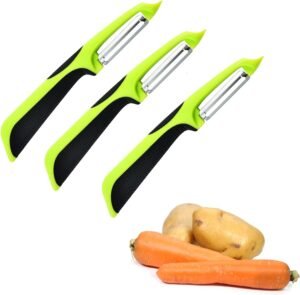 Dunschiller met Pendelsnijmes en Antisliphandvat – Roestvrijstalen Schiller voor Aardappelen, Groenten en Fruit – Keukenaccessoire