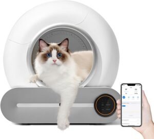 Automatische kattenbak met zelfreinigend zeefsysteem en app – 65 liter