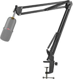 USB condensatormicrofoon zwart voor streaming en podcasting