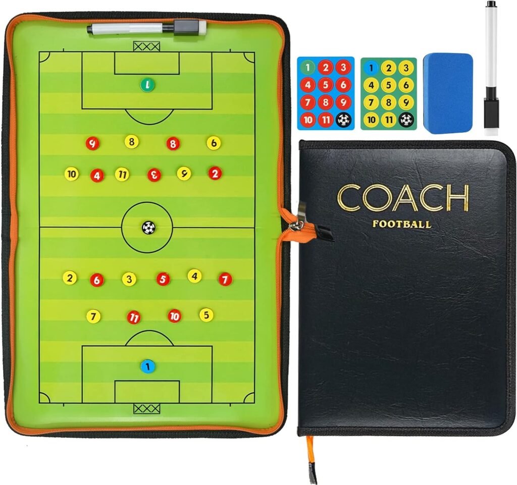 Magnetisch voetbal tactiekbord met magneten en aluminium frame 28 x 20 cm
