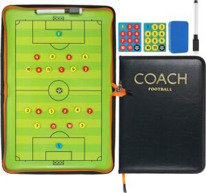 Magnetisch voetbal tactiekbord met magneten en aluminium frame 28 x 20 cm