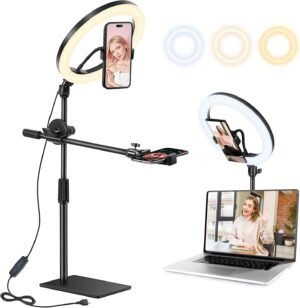 LED ringlicht met tafelstatief voor video-opnames en fotografie