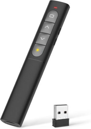 Draadloze presentatie clicker met USB dongle en 30 meter bereik voor PowerPoint-presentaties